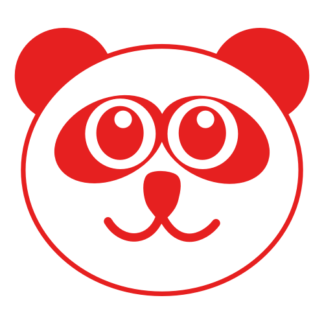 Smiling Panda Decal (Red)